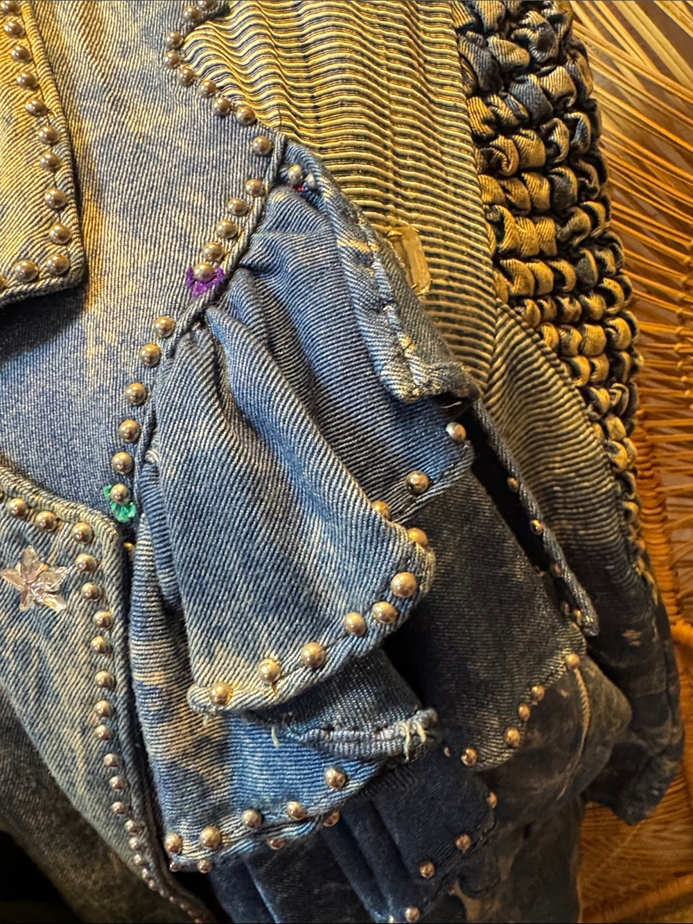 Vintage Denim Ruffled Jacket - Picture 4 of 9